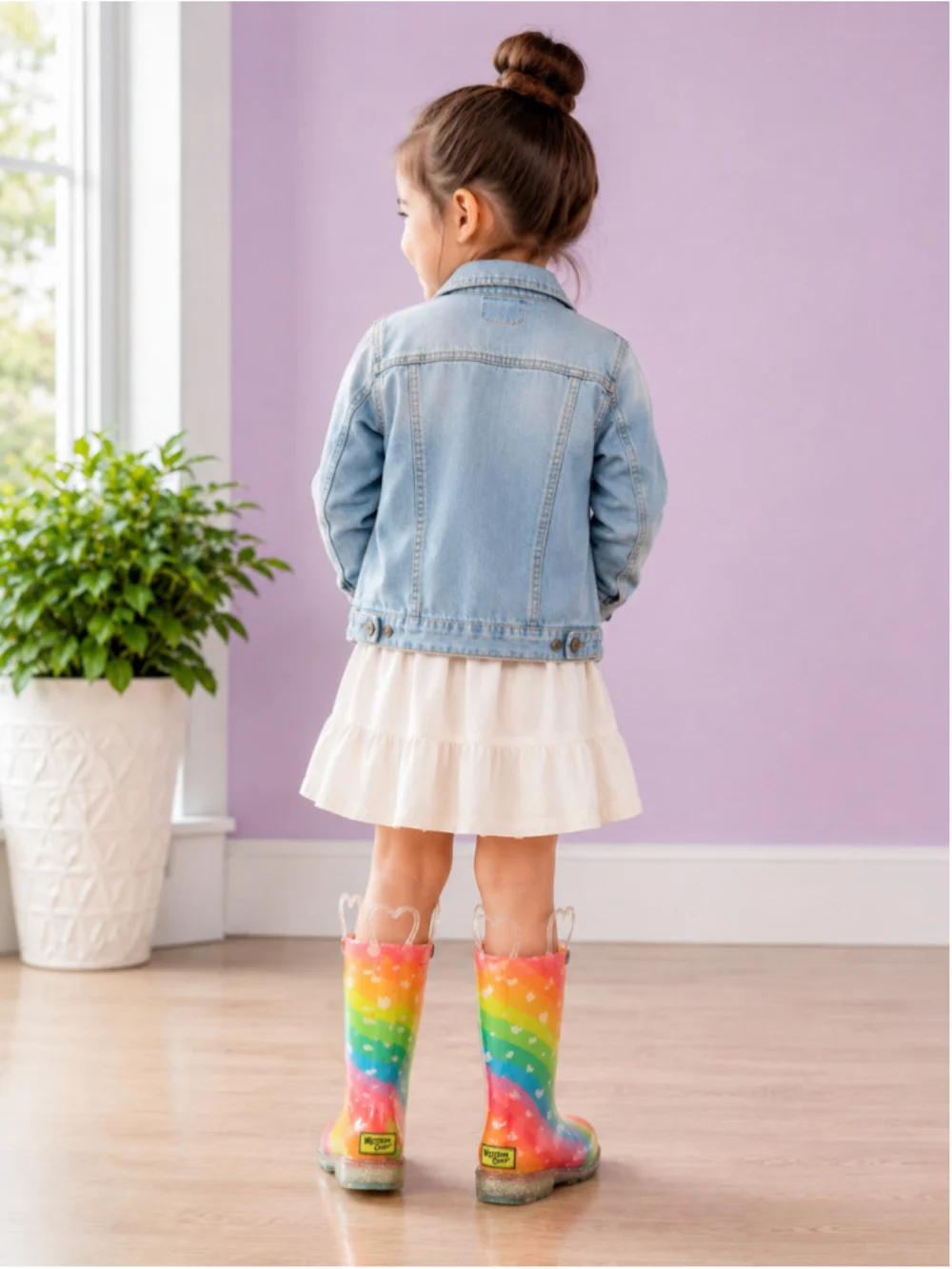 Western Chief Rainbow Heart Waves Light-Up Rain Boots Toddler Girls Size 10